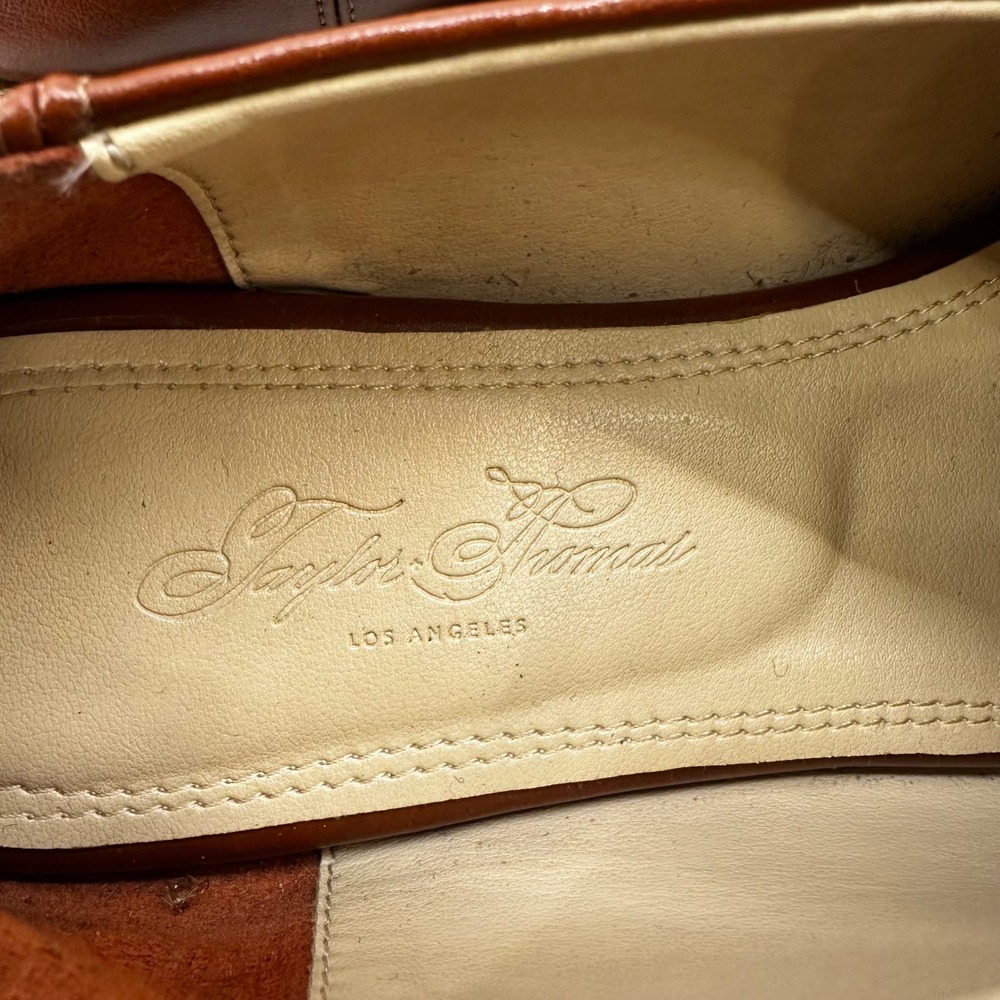 Taylor + Thomas Talitha Pointy Toe Flats Saddle Brown Collapsible‎ Heel Womens 7 - Picture 7 of 8